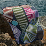 MAPOÉSIE │ NAVY & PINK FLOW BEACH WRAP