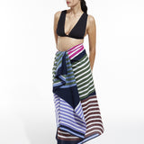 MAPOÉSIE │ NAVY & PINK FLOW BEACH WRAP