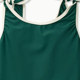 CONTRAST TRIM SWIMSUIT │ OXFORD GREEN