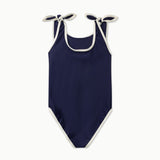 CONTRAST TRIM SWIMSUIT │ CANNES BLUE