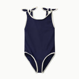 CONTRAST TRIM SWIMSUIT │ CANNES BLUE