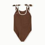 CONTRAST TRIM SWIMSUIT │ MARRON