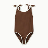 CONTRAST TRIM SWIMSUIT │ MARRON