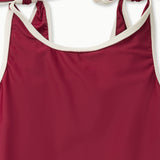 CONTRAST TRIM SWIMSUIT │ RUBY RED