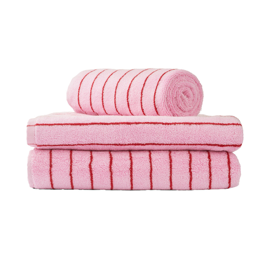 NARAM BATH TOWEL │ PINK & RED