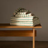 NARAM LARGE BATH SHEET │ PURE WHITE & GRASS