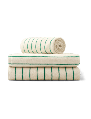NARAM BATH TOWEL │ PURE WHITE & GRASS