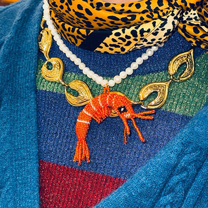 PRAWN PEARL NECKLACE │ ORANGE