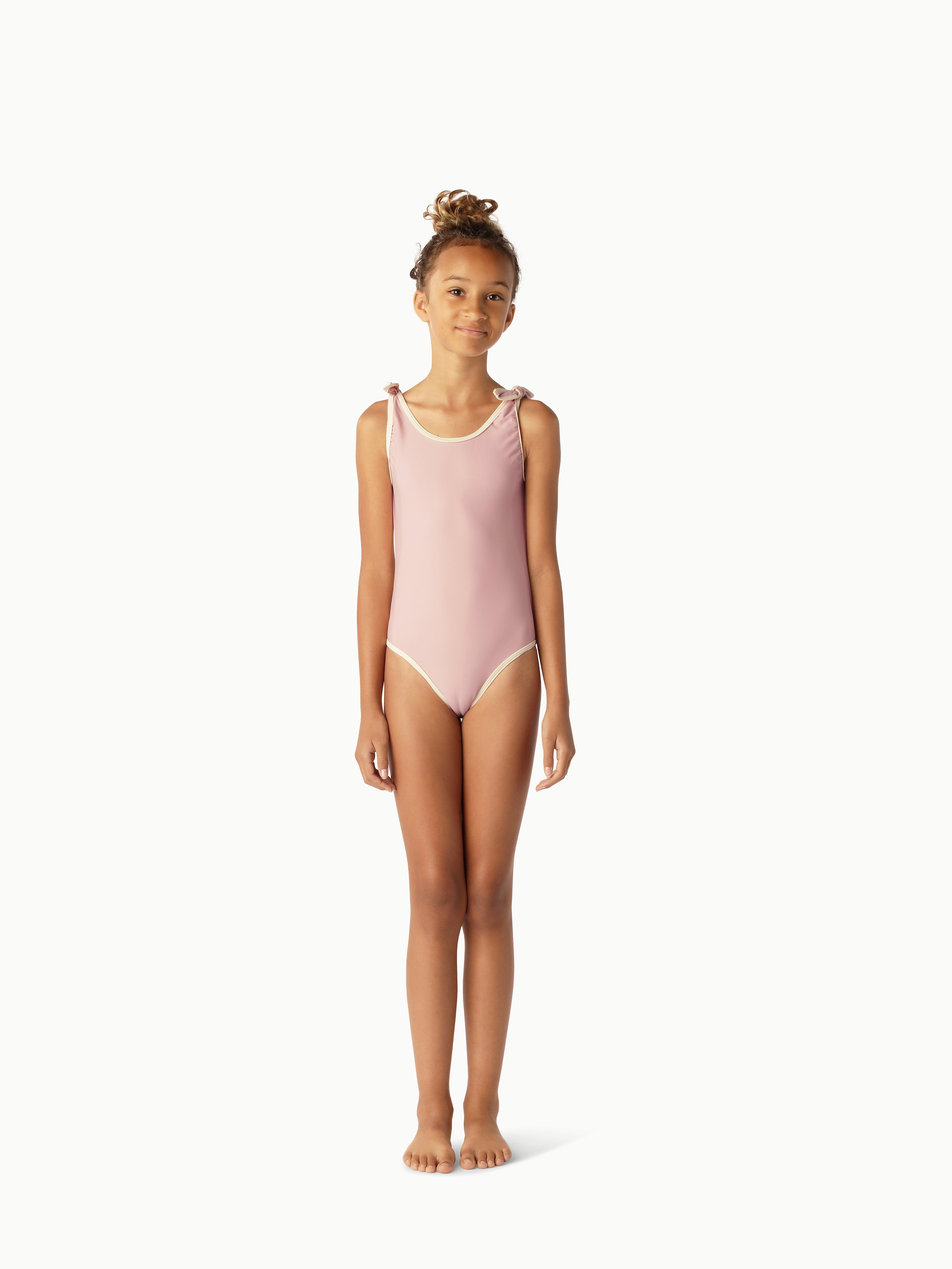 CONTRAST TRIM SWIMSUIT │ FRENCH ROSE