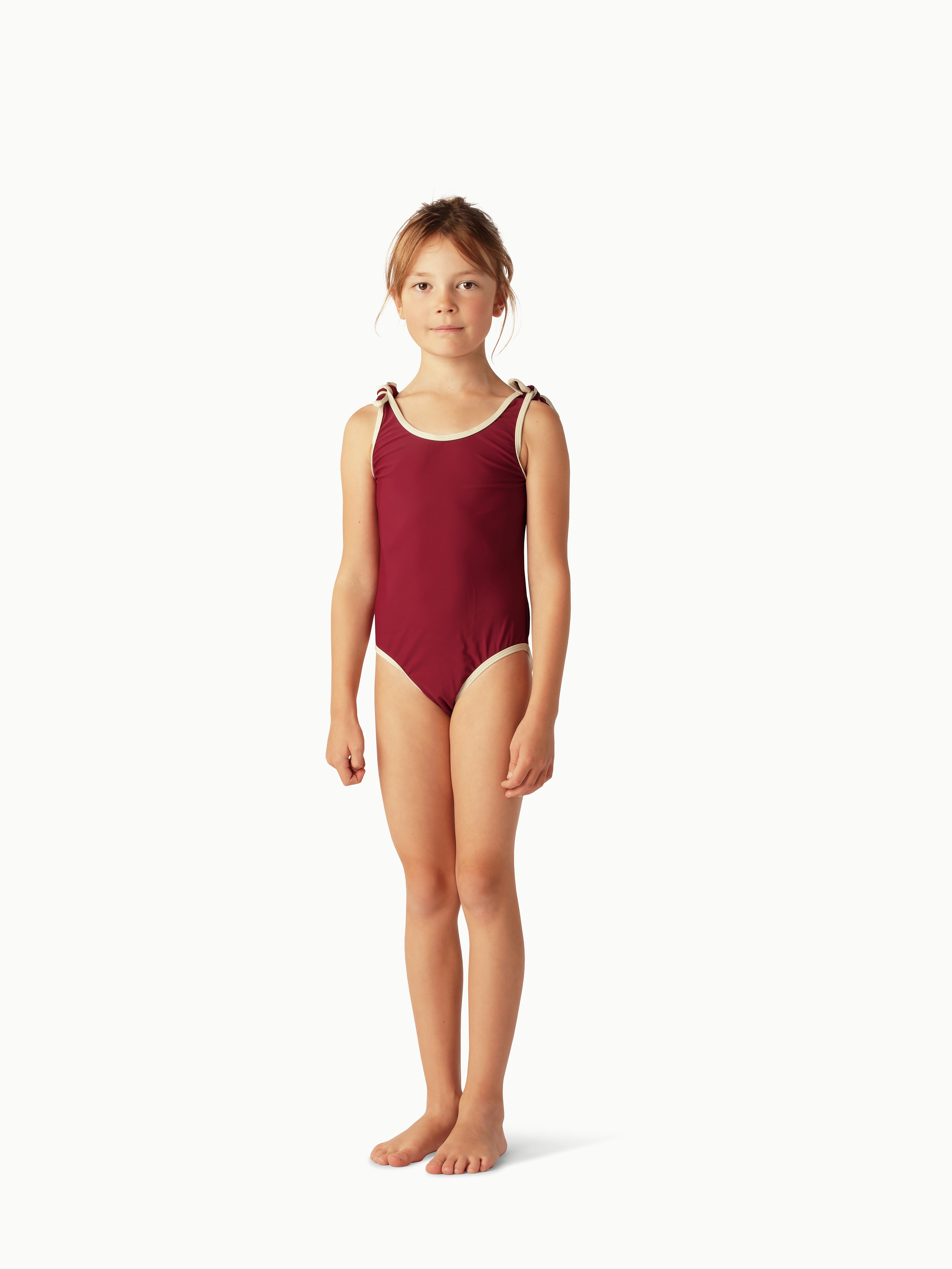 CONTRAST TRIM SWIMSUIT │ RUBY RED
