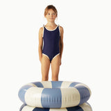 CONTRAST TRIM SWIMSUIT │ CANNES BLUE