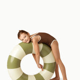 CONTRAST TRIM SWIMSUIT │ MARRON