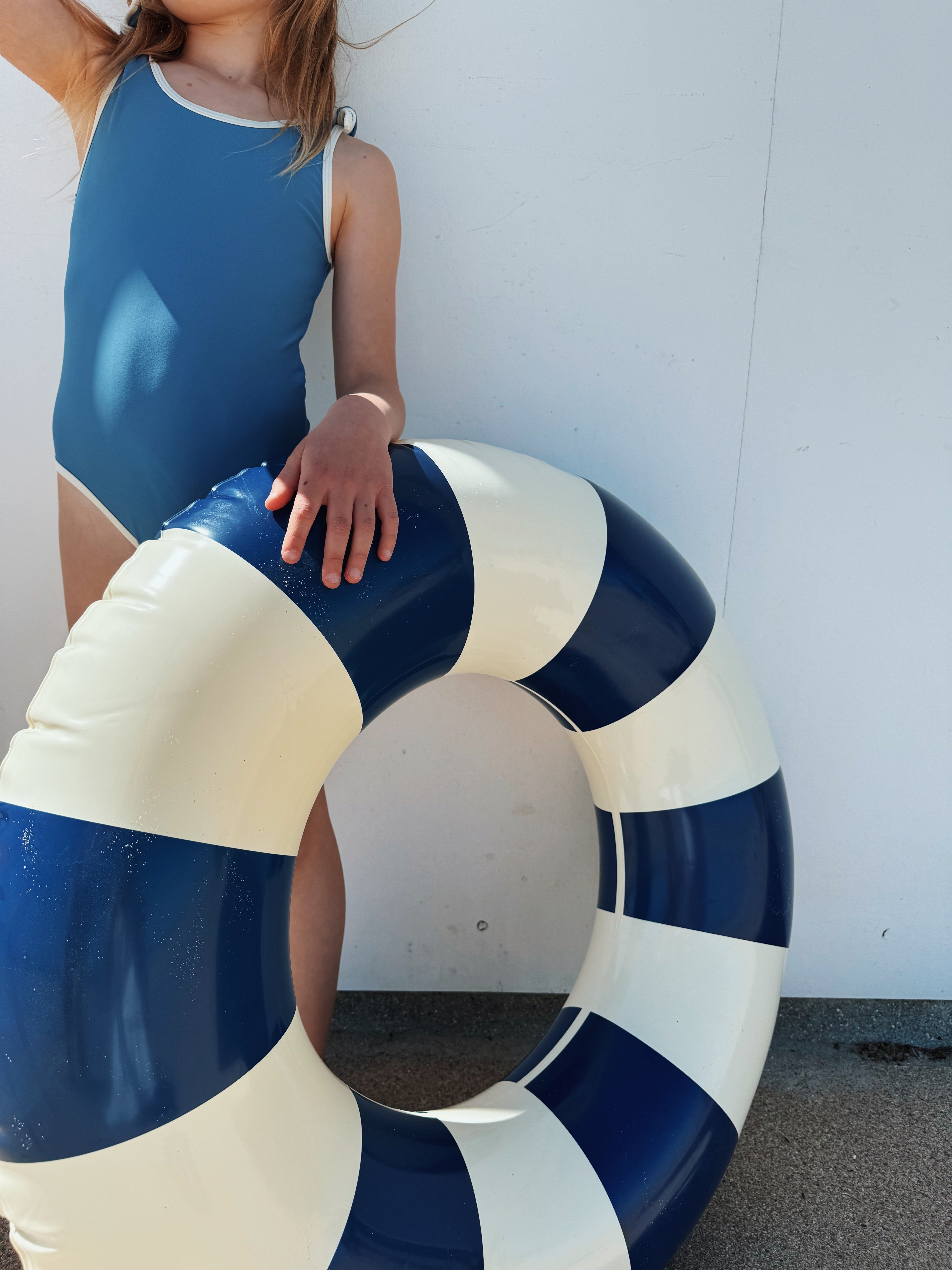 CONTRAST TRIM SWIMSUIT │ SKY BLUE