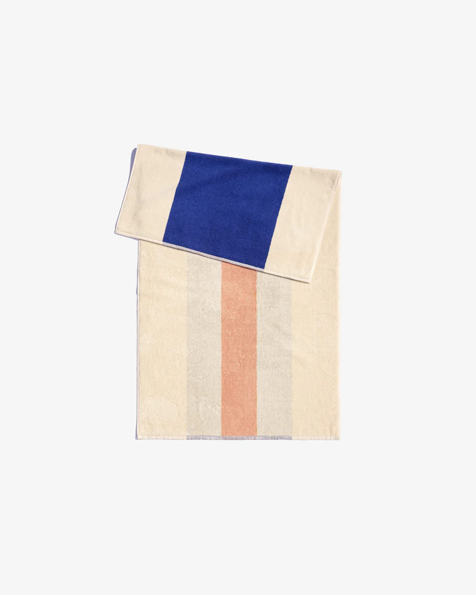 BATH TOWEL │ ROYAL BLUE & PEACH