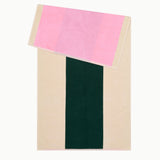 BATH TOWEL │ PINK & DARK GREEN
