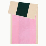BATH TOWEL │ PINK & DARK GREEN