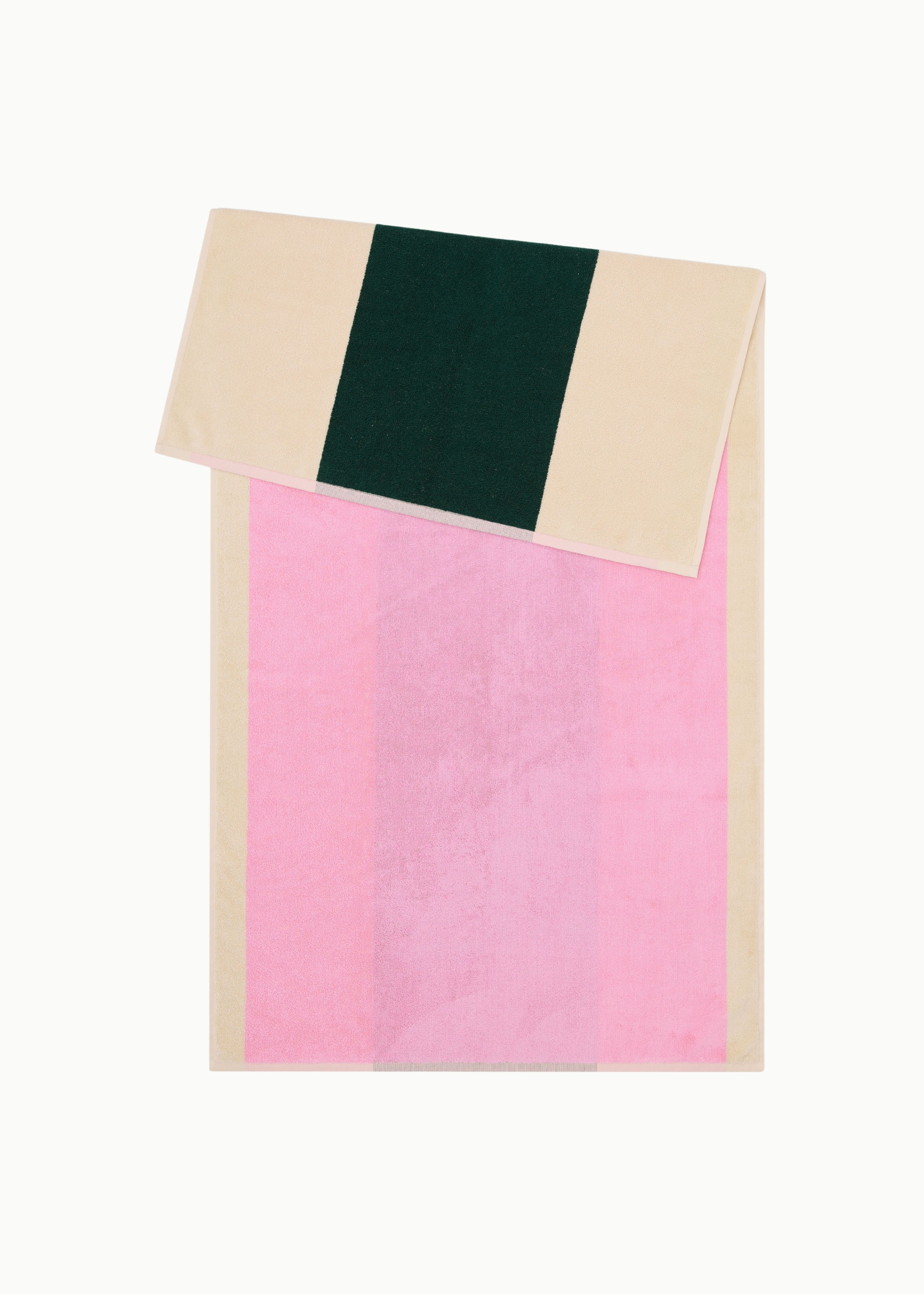 BATH TOWEL │ PINK & DARK GREEN