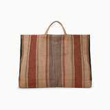 XL JUTE BAG │ BROWN STRIPE