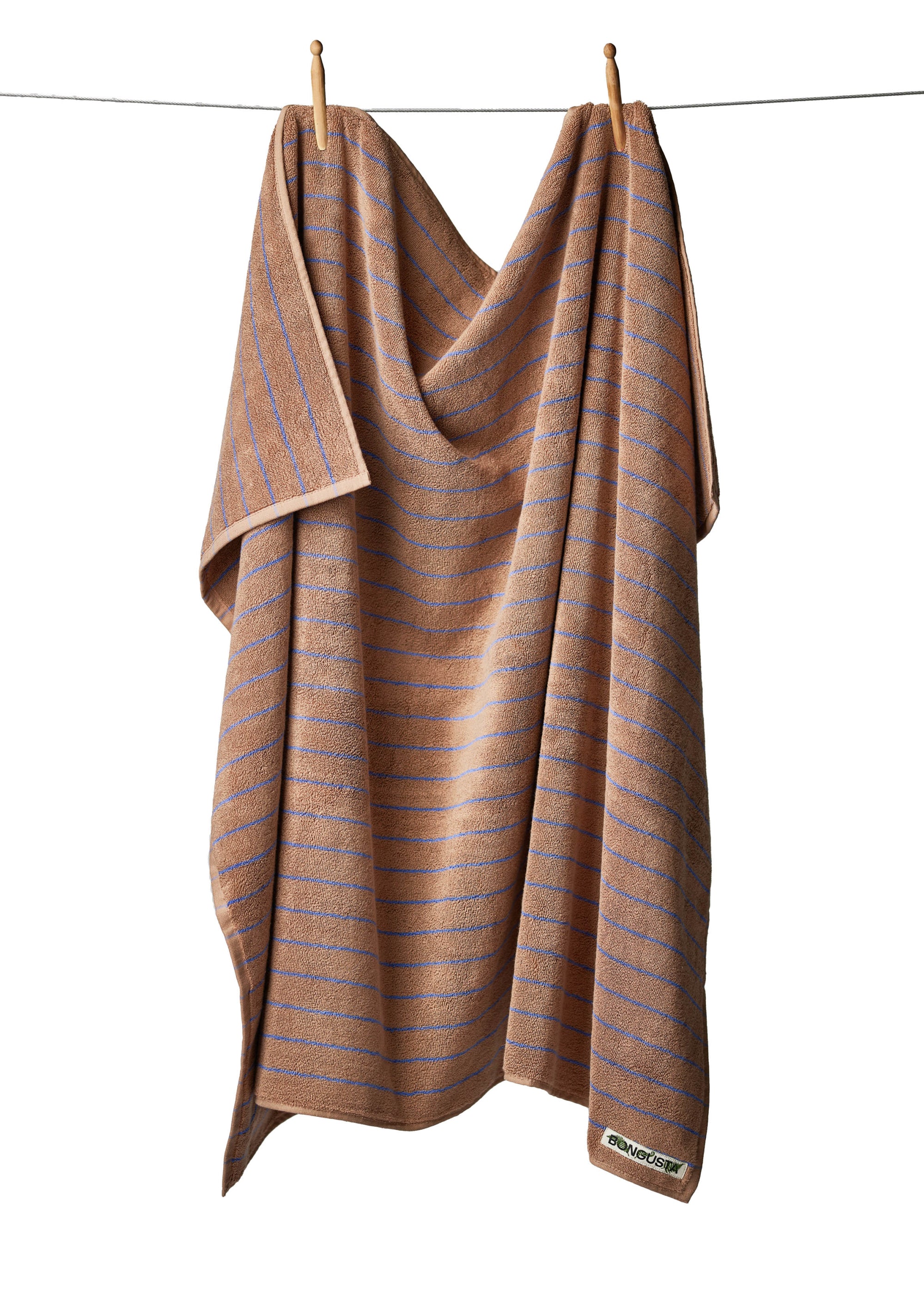NARAM LARGE BATH SHEET │ CAMEL & MARINE