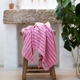 NARAM LARGE BATH SHEET │ PINK & RED